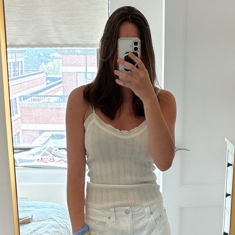 White knit tank